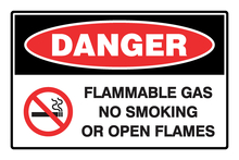 Danger Flammable Gas No Smoking Or Open Flames